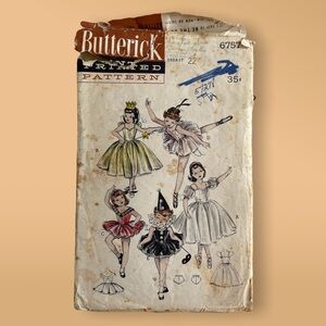 1960s Butterick Pattern Ballerina Fairy Costumes